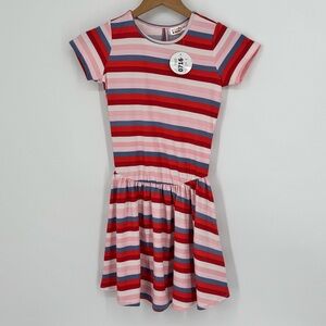 NWT Dress Dot Dot Smile Girl's Striped Pink Blue White Red Twirl Ballerina 8 10